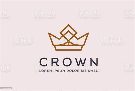 Vintage Royal Gold Crown Logo Design Vector Template King And Queen