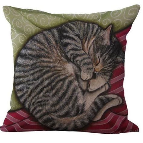 Lazy Curled Up Cute Cat Pillow Case Home Decorative Pillowcase Cat