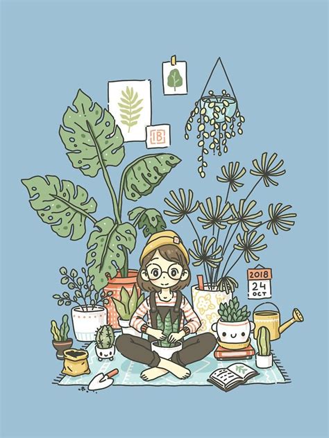 Plant Lady Essential T Shirt By Freeminds Plant Cartoon Plant
