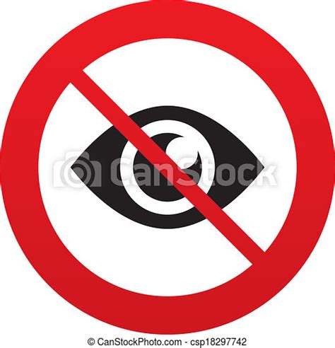 No Look Eye Sign Icon Publish Content Button Do Not Look Eye Sign