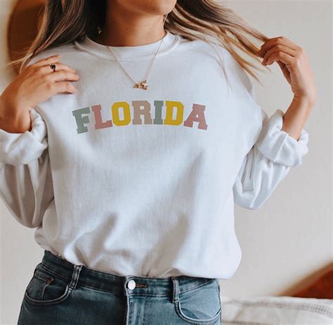 Florida Sweatshirt Cute Florida T Trendy Crewneck Etsy
