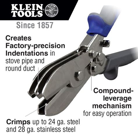 Klein Tool Hvac 5 Blade Sheet Metal Duct Crimper
