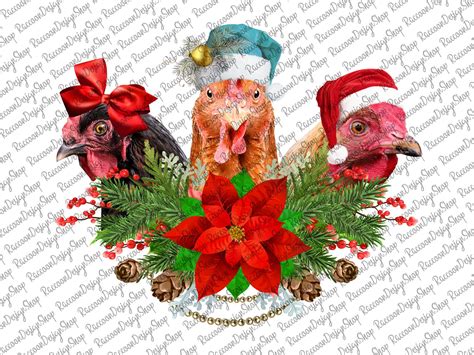 Chickens Christmas Png Chickens Farmer Sublimation Etsy