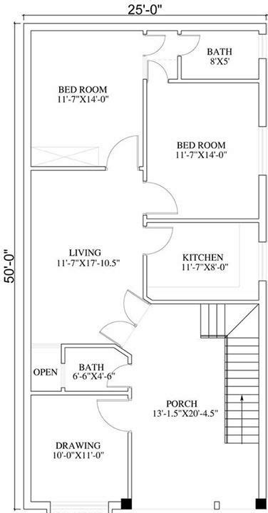 Monsterhouseplans.com offers 29,000 house plans from top designers. 25 x 50 map | House map, Town house plans, Indian house plans