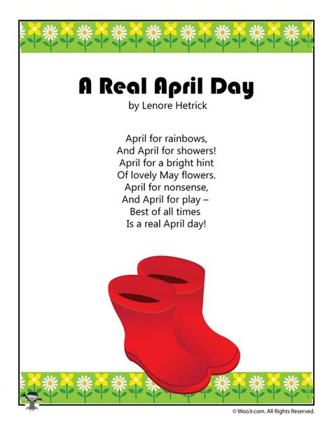 Kids Poems For The Month Of April Woo Jr Kids Activities
