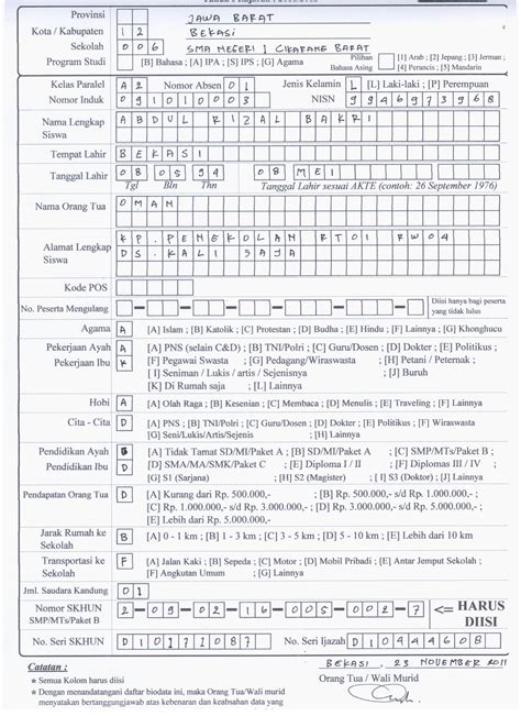 Cara Mengisi Biodata – Ilmu