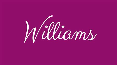 Learn How To Sign The Name Williams Stylishly In Cursive Writing Youtube