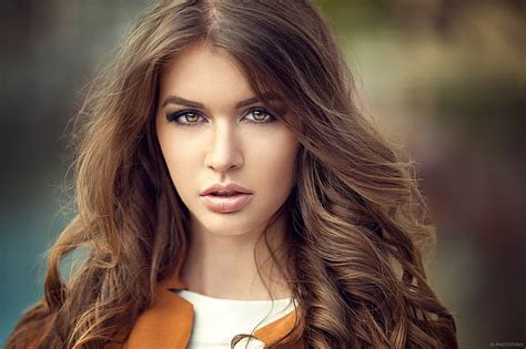 Hd Wallpaper Models Brunette Face Girl Hazel Eyes Long Hair