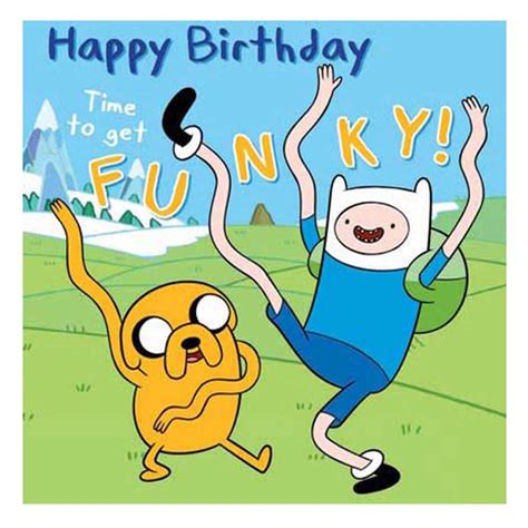Time To Get Funky Adventure Time Birthday Card At001 Character Brands