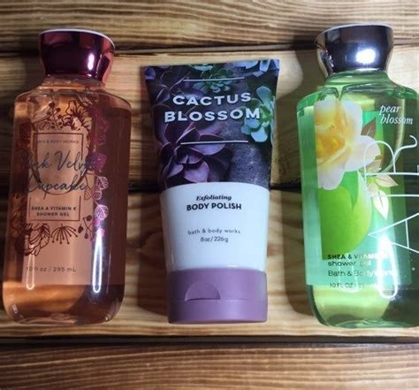 Bath and body works winter candy apple shea + vitamin e shower gel ~ 10 fl.oz. New 1- Pink Velvet Cupcake Body Wash 1- Cactus Blossom ...