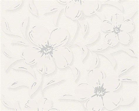 A White Flower Wallpaper With Many Flowers On It