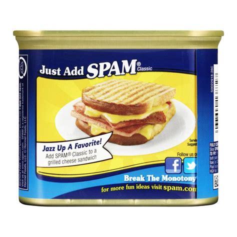 Spam Classic Canned Meat 12 Oz Greatland Grocery