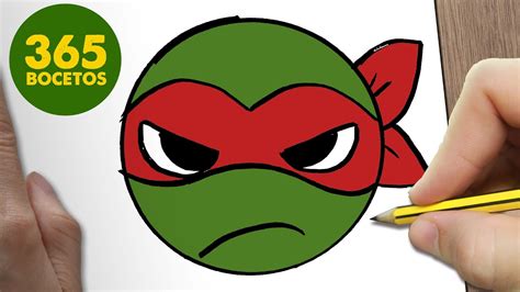 Como Dibujar Tortuga Ninja Emoticonos Whatsapp Kawaii Paso A Paso