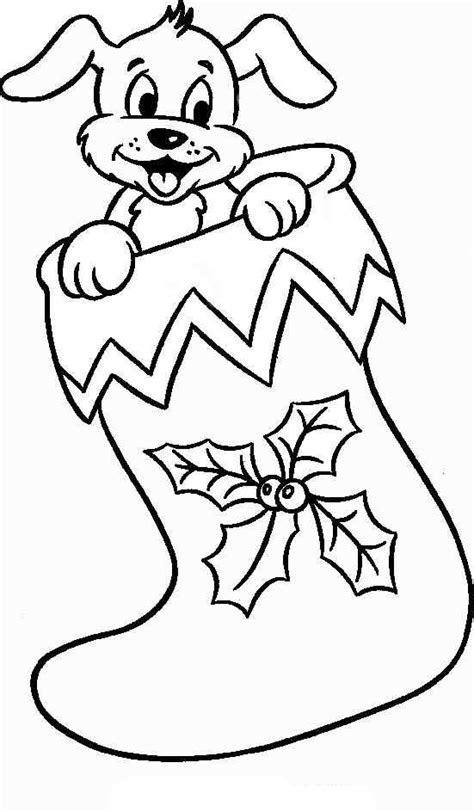 Everyone wants a puppy for christmas! Christmas Stocking Coloring Pages