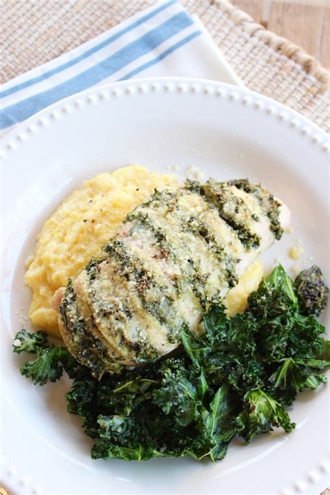 Cut a pocket horizontally in the thickest part of each chicken breast. Hasselback Pesto Kale Goat Cheese Chicken ...