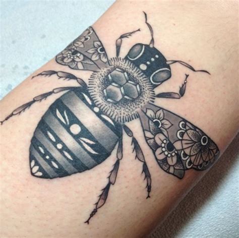 Geometric Tattoo Lovely Bee Tattoo Meanings And Designs