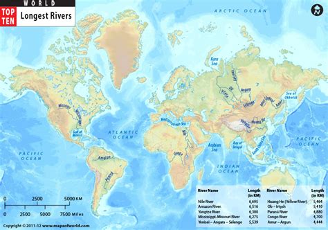 Major Rivers On A Map World Map