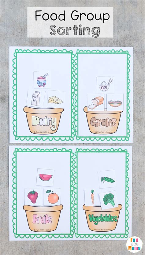 Food Groups Preschool Activity Pack - Fun with Mama