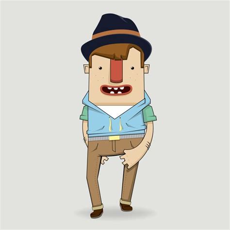 Hipster Character Illustration With Hipster Elements By Kovacs Tamas