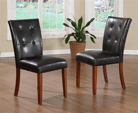 Shop for parson chairs at best buy. Oxford Creek Faux Tufted Leather Parson Chairs (Set of 2 ...