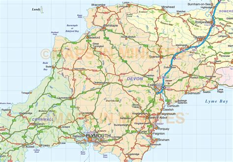 South West England County Road And Rail Map At 1m Scale In Illustrator