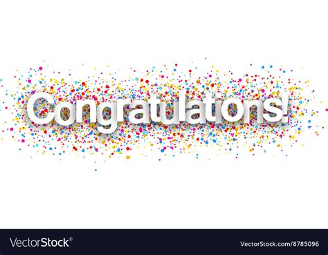 Congratulations Paper Poster Royalty Free Vector Image