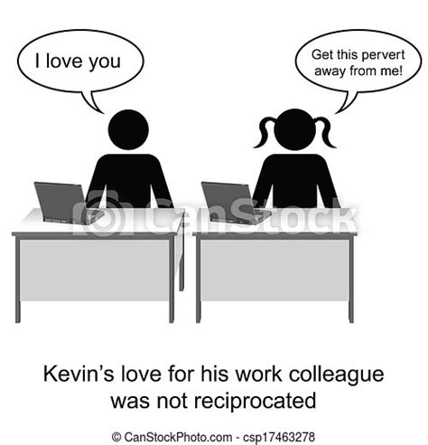 Vectors Illustration Of Unrequited Love Kevin Fell In Love At Work
