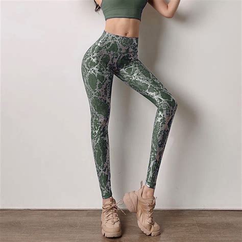 Butt Lifting Peach Hip Snakeskin Leggings Yoga Pants Tiktok