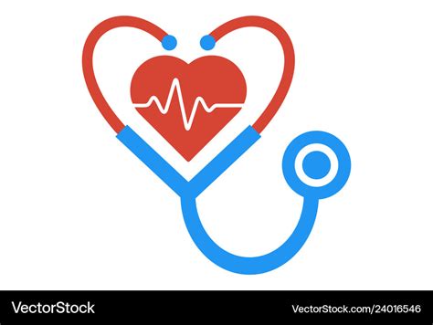 Love Heart Stethoscope Medical Logo Icon Vector Image