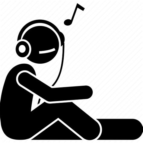 Earphone Headset Listening Man Music Song Icon