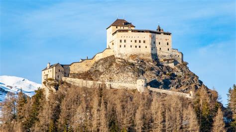 Tarasp Castle Fortified Mountain Castle In Swiss Alps Engadin