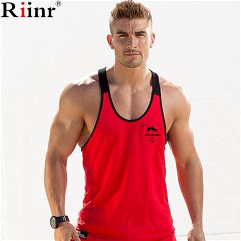 Riinr Fashion Golds Gyms Tank Top Men Singlet Canotte Bodybuilding