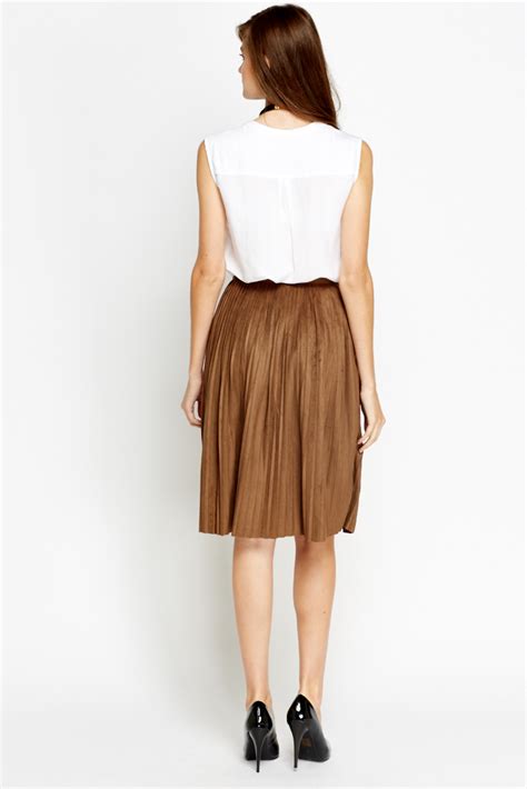 Fold the skirt inside out. High Waisted Pleated Skirt - Just $7