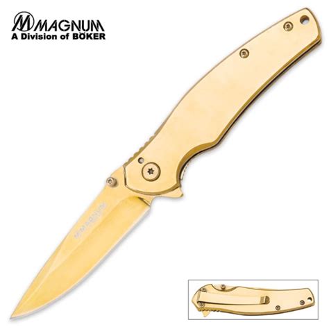Boker Magnum Gold Finger Folding Pocket Knife Kennesaw Cutlery