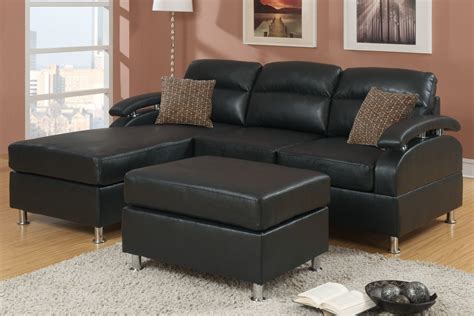 20 The Best Black Leather Sectionals With Ottoman