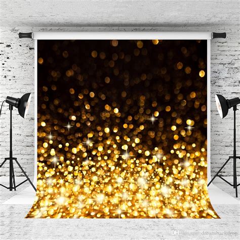 2020 5x7ft Black Golden Glitter Backdrops For Photography Blinking