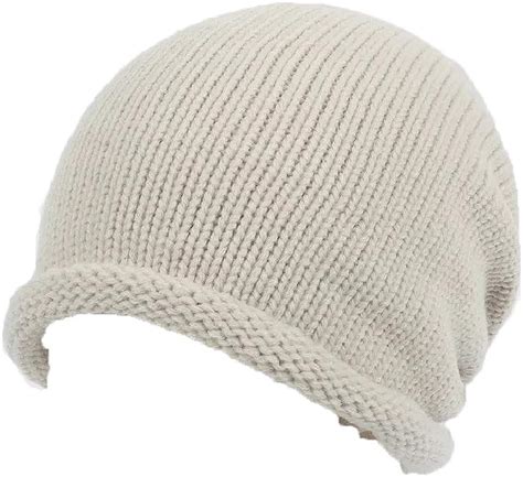 Unisex Wool Beanie Cap Knitted Solid Colour With Drawstring For Women