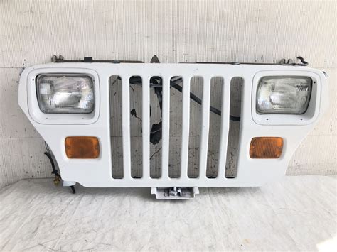 1987 1995 Jeep Yj Wrangler Front Grill Grille W Lights White Ebay