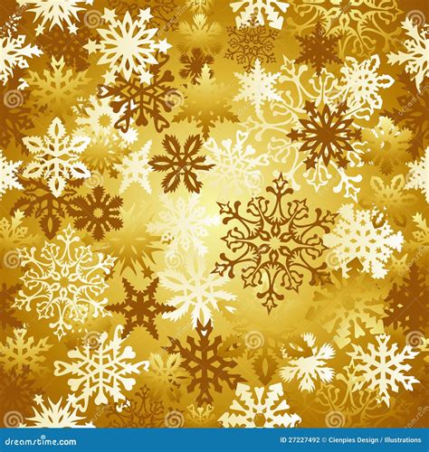 Gold Christmas Snowflakes Pattern Stock Photography Image 27227492
