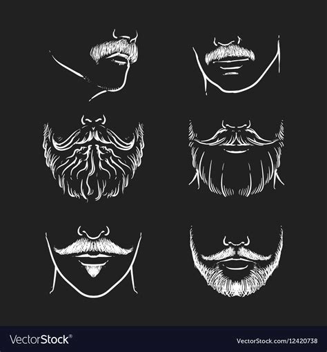 Hipster Mustache Beard Drawing Face Royalty Free Vector