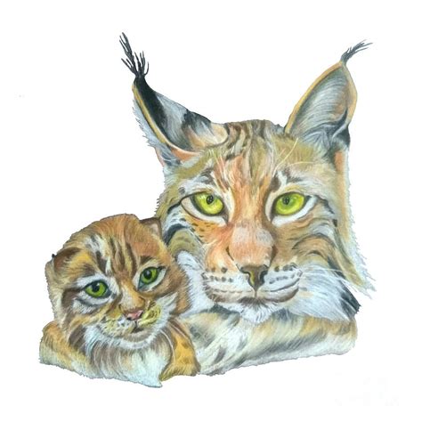 51 фраза в 5 тематиках. Lynxes.the Lynx With Baby Painting by Maria Sibireva