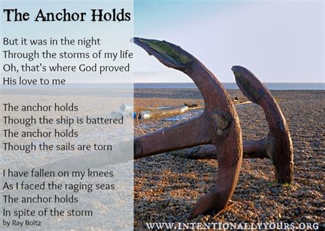 That anchor holds. — alfred lord tennyson —. The Anchor Holds — Intentionally Yours