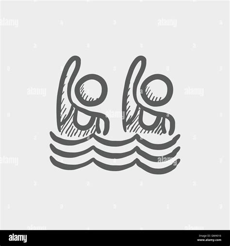 Two Boys Swimmer Sketch Icon Stock Vector Image And Art Alamy