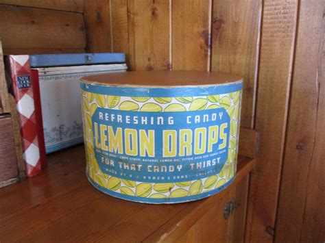 Antique Ej Brach And Sons Lemon Drops Cardboard Container Etsy