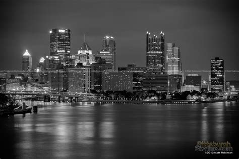 Pittsburgh Cityscapes In Black And White