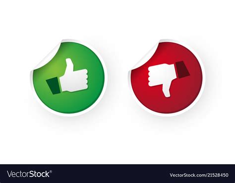 Thumbs Up And Thumbs Down Icon Stickers Royalty Free Vector