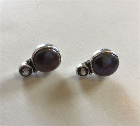 Vintage Janice Girardi Sterling Silver JGD Stud Earrings W Gemstone Grams EBay