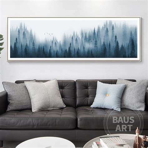 Forest Print Framed Wall Art Forest Wall Art On Canvas Large Etsy