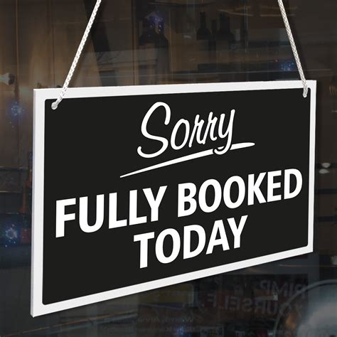 Sorry Fully Booked Today 3mm Rigid 140mm X 230mm Sign Shop Etsy Uk