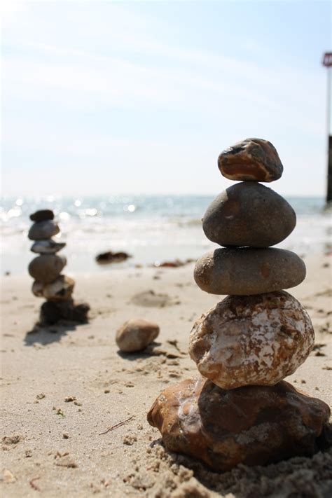 Stone Stacks On The Beach Stone You Are My Rock Beach